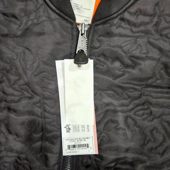 Alpha Industries Women's Camo Quilted Belted MA-1 Bomber Jacket - Picture 4 of 5